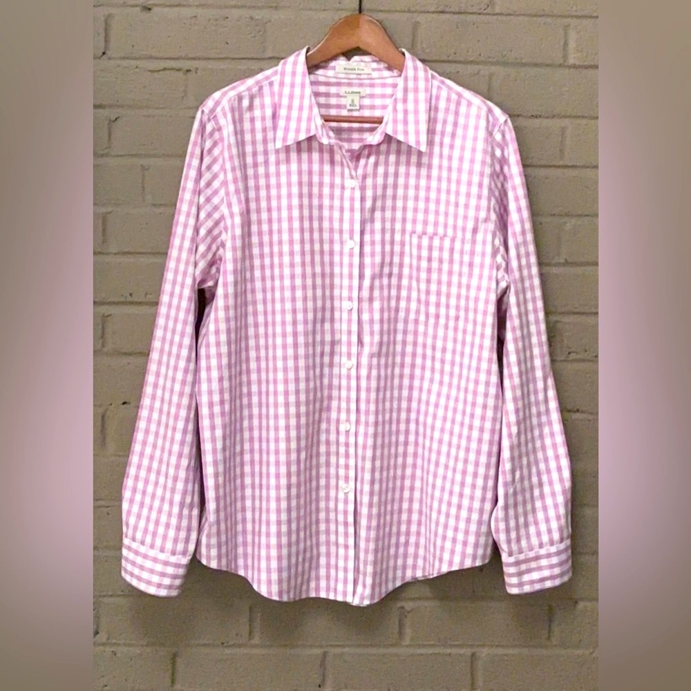 L.L Bean Check Print Button Down Xl - image 1
